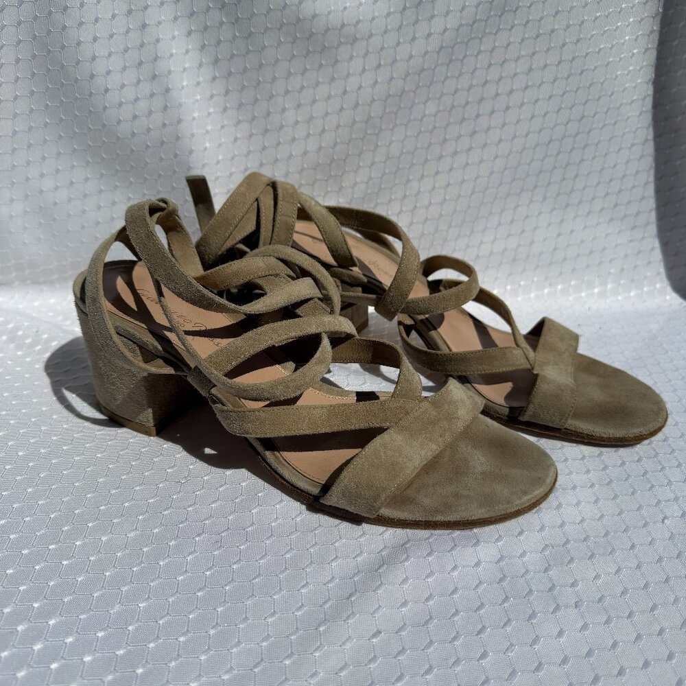 Gianvito Rossi Janis Suede Lace-Up Gladiator Sandals Size 38